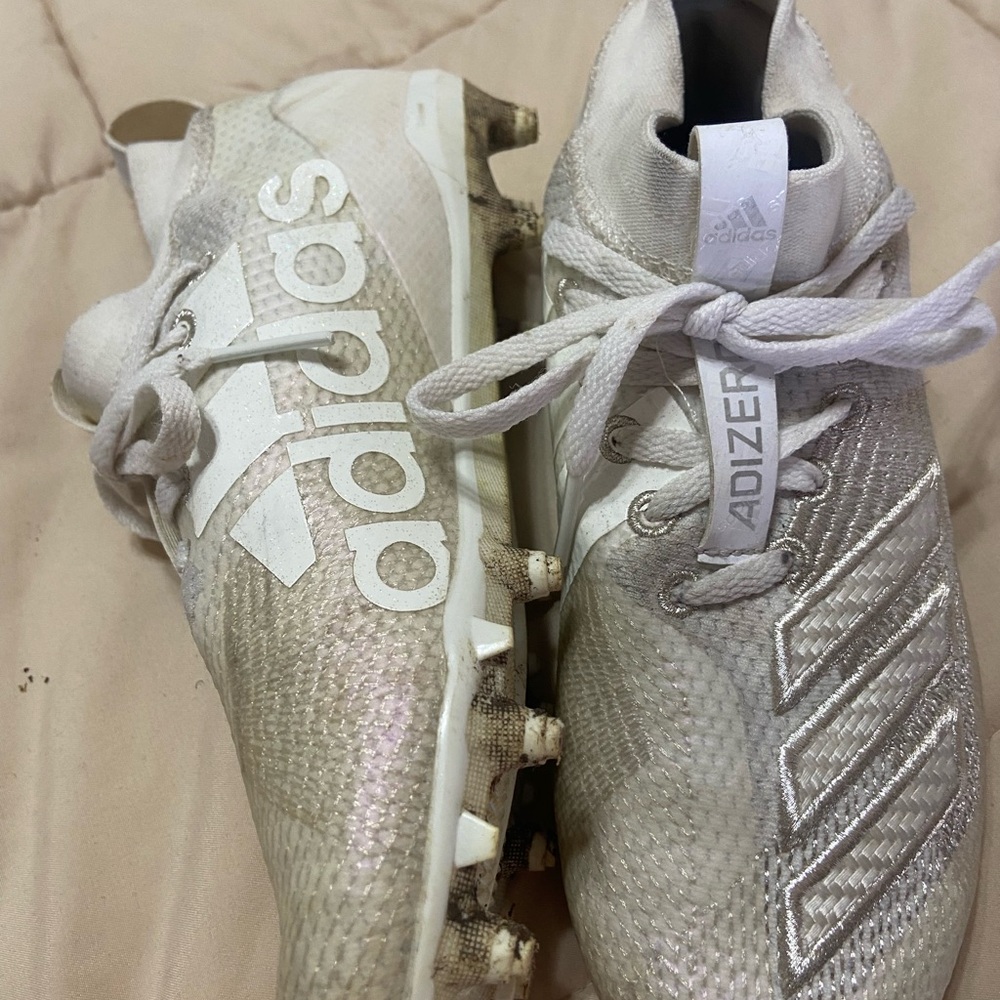 adidas White and Silver Sneakers with Mesh Upper and Reflective Stripes